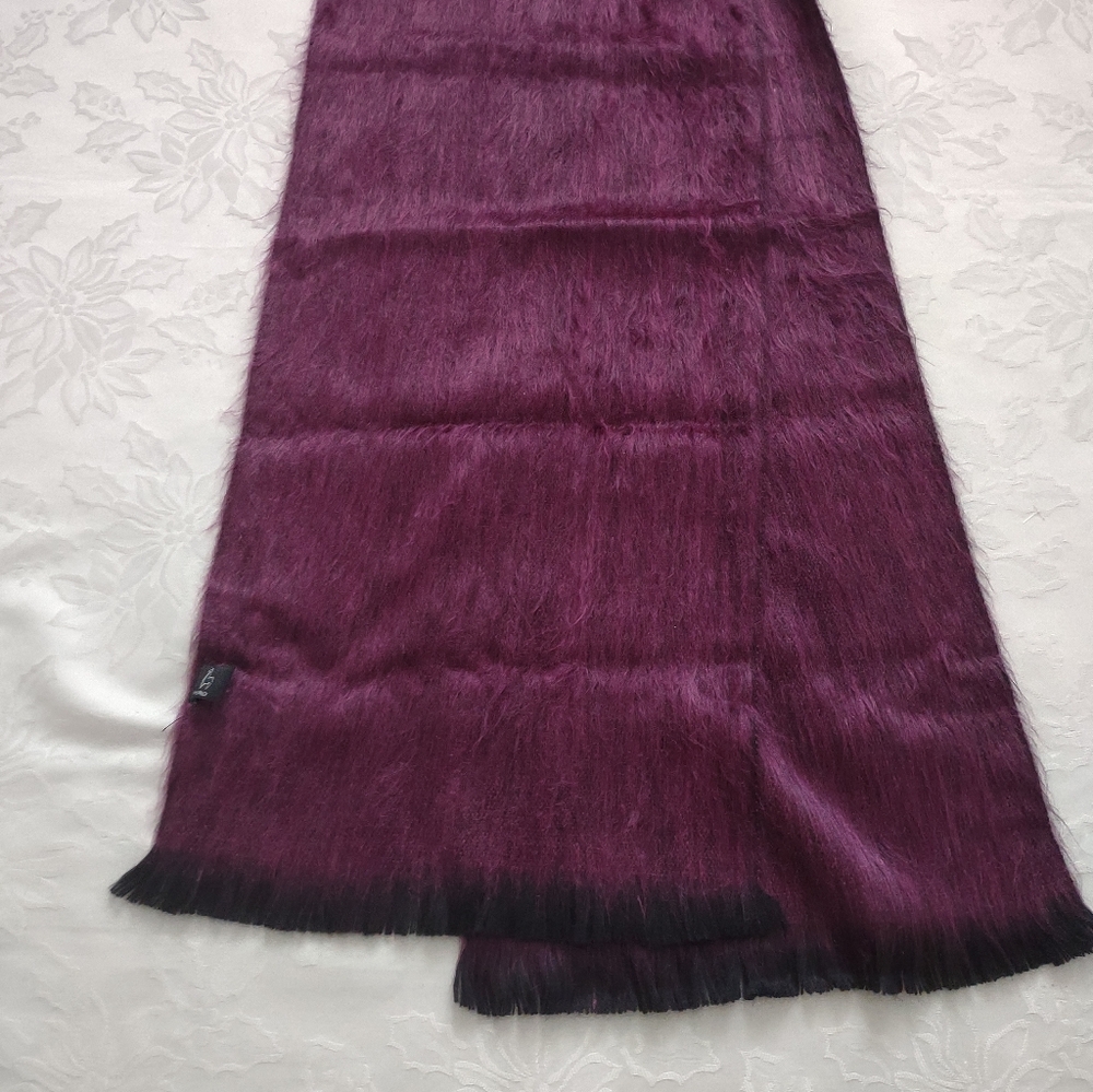 Alpaca Scarf Ruby Wine Color Handmade Ecuador Shupaca